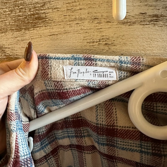 Free People Long Plaid Shirt - Picture 4 of 6